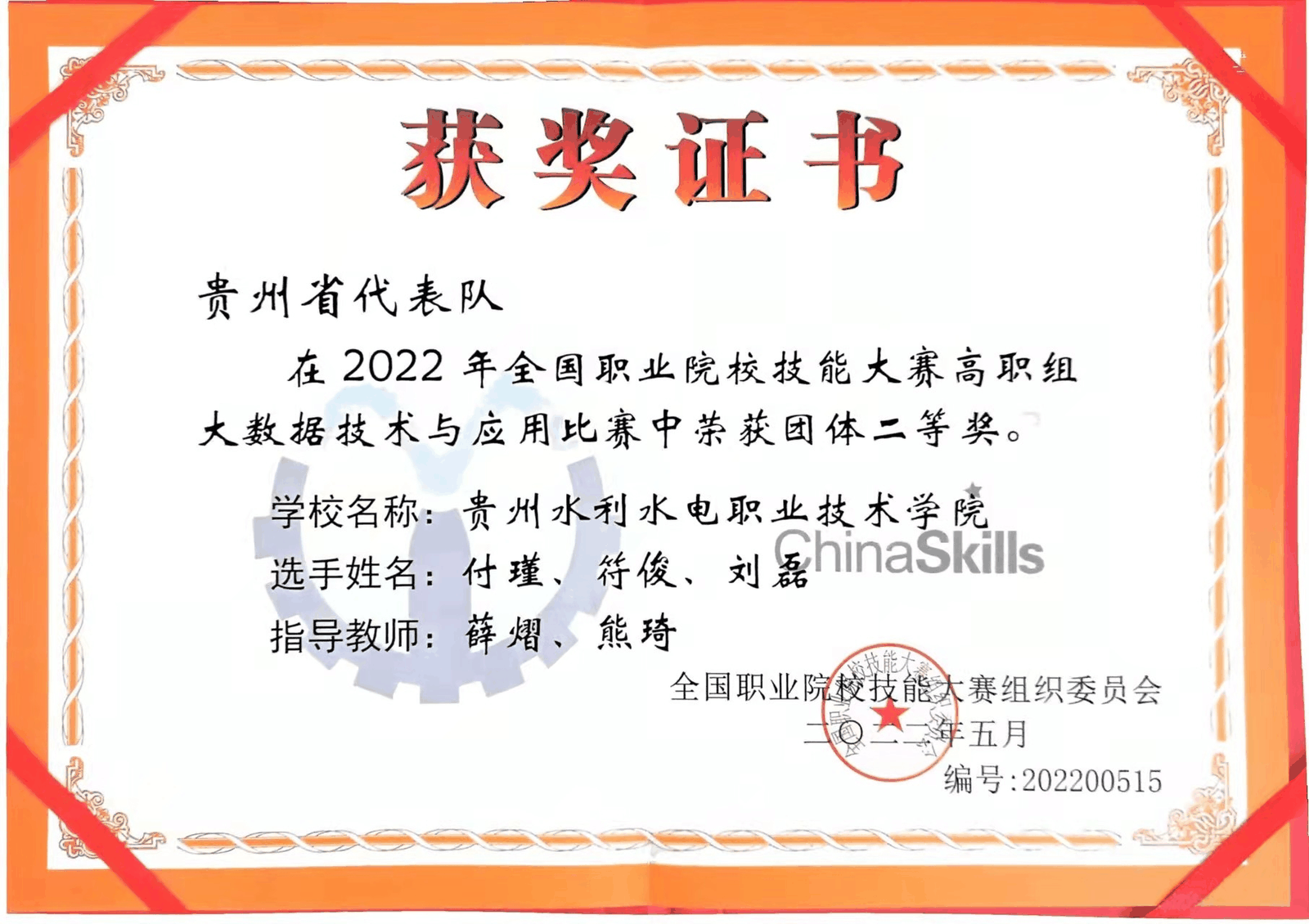 技能大赛获奖